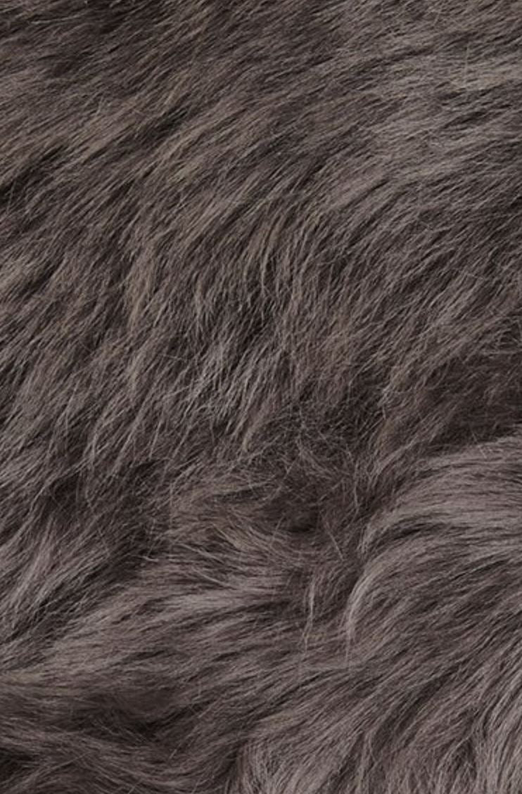 New Zealand Long Wool Sheepskin Rectangle Cushion - Walnut