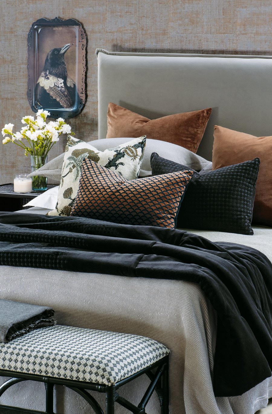 Bianca Lorenne 'Petalo Black' Cushion